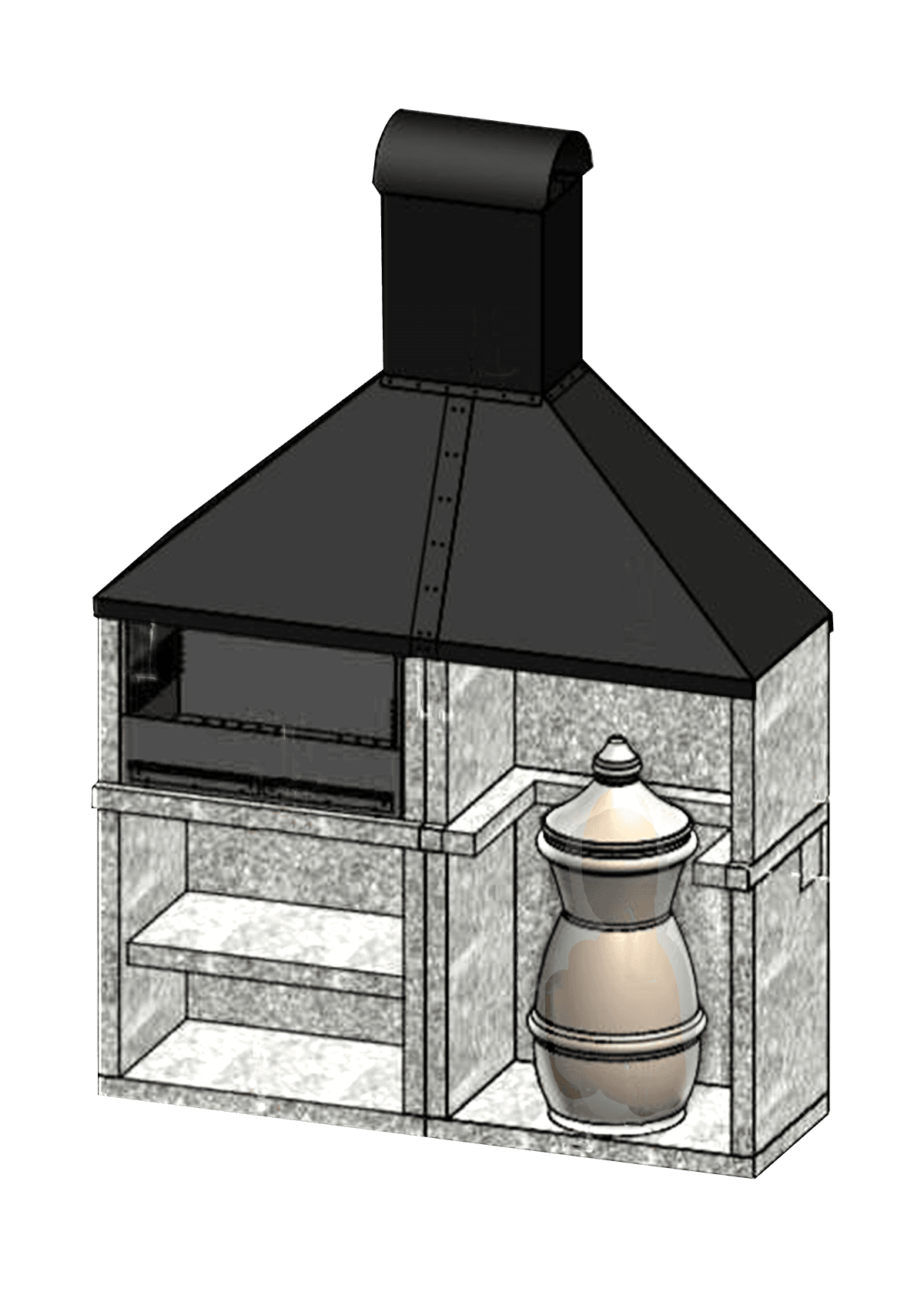 Модуль мангал + модуль под тандыр общий купол