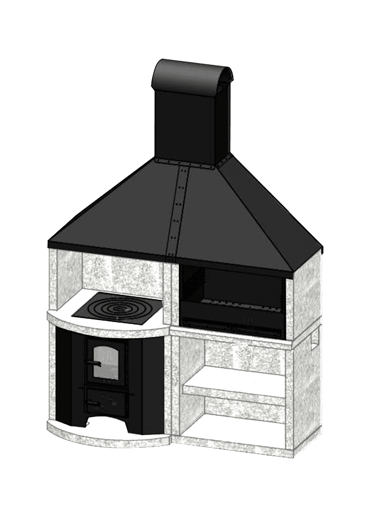 Модуль мангал +печь под казан
